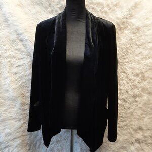 Outfitters Women's Black Velvet Open Front Blazer Size S